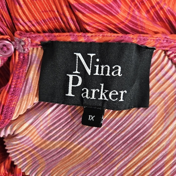 NINA Parker Plisse Pleated Maxi Dress Size 1X - Picture 10 of 13